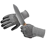 S SATC 1 Pair Cut Resistant Work Gloves, Foam Nitrile Coated Knife Gloves with Non-Slip Grip, ANSI A5 Cut Proof Gloves for Cutting, Construction, Warehouse, Large