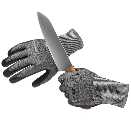 S SATC 1 Pair Cut Resistant Work Gloves, Foam Nitrile