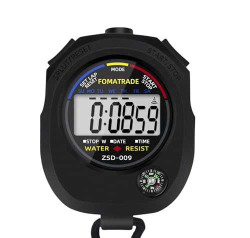 FomaTrade Waterproof Stopwatch,Digital Stopwatch Timer,Sport Stop Watch,Interval Timer with Large Display (1) (1)