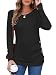 MOLERANI Women's Long Sleeve Crew Neck Purple Tunic T Shirt Fit Blouse Tops Black M