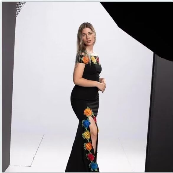 Big Flowers Applique Formal Gowns and Evening Dresses with Slit Off The Shoulder Party Cocktail Dress 20252