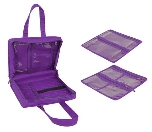 Image of Yazzii Sewing Notions Tote- Portable Sewing Accessories Organizer w Detached Sleeves -Purple