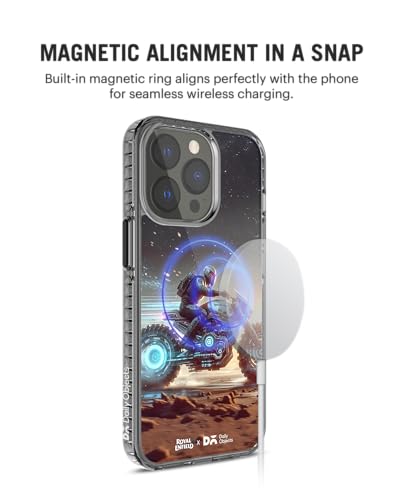 Image of DailyObjects Electric Blaze Stride 2.0 Magnetic Case Cover Compatible with iPhone 14 Pro Max | Wireless Charging Slim Back Cover | 2 Layer Edge Protection & Shockproof