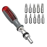 Ratschen-Schraubendreher, 10 Schraubendreher-Bits, Kreuzschlitz, Torx, Sicherheit...