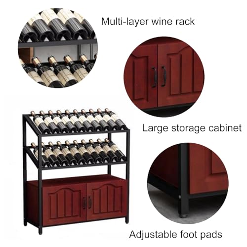 Soporte para botellas de vino tipo piso rojo 80 x 35 x 110 cm miniatura 6