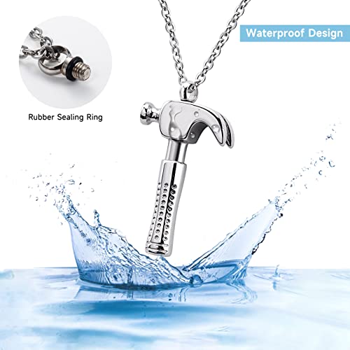 Necklaces For Ashes, Stainless Steel Hammer Urn Necklace Cremation Ashes Urn Necklace Memorial Pendant Keepsake Necklaces #TOP4