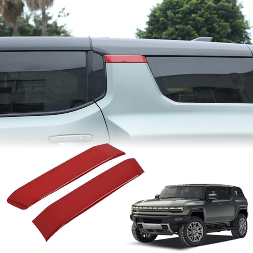 Yinanlutos Door Window Pillar Post Panel Cover Trim Compatible with Hummer EV SUV 2024 2025 2026 Accessories ABS Exterior Door Side C Pillar Top Trim Strip 2Pcs (Red)