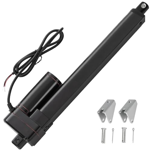 JQDML 8 Inch Stroke Linear Actuator 12V Heavy Duty 440lbs/2000N IP65 Waterproof Electric Actuator Speed 0.31"/sec with Mounting Brackets