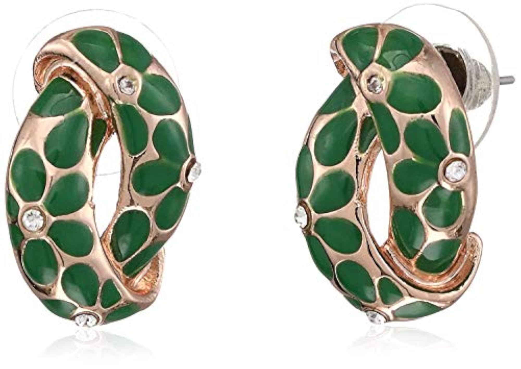 Valentines Jewellery: Stud Combo Earrings (WHITE, GREEN, BLACK)