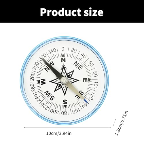 Brújula portátil redonda de 100mm para camping y senderismo miniatura 5