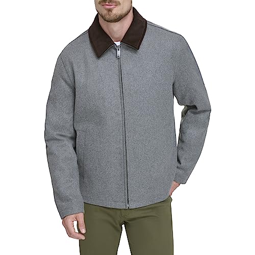 Dockers Men's Wool Blend Open Bottom Jacket with Quilted Bib, Light Grey (Without Bib), X-Large by DOCKERS - Used condition - US$24.00