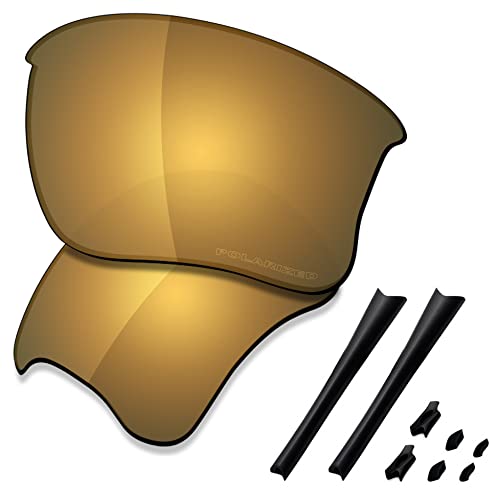 SAUCER Premium Replacement Lenses & Rubber Kits for Oakley Flak Jacket XLJ | Flak Jacket XLJ Low Bridge Fit Sunglasses High Definition - Bronze Gold Polarized