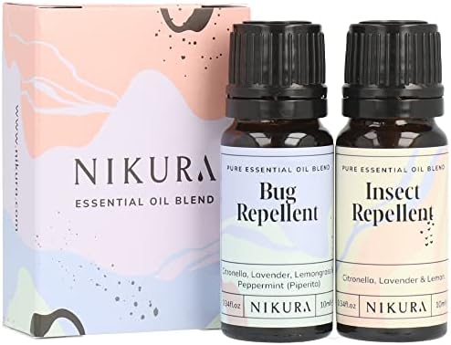Nikura | Bergamot & Lavender (French) (2 x 10ml) Essential Oil Combo Set | for Aromatherapy, Soap and Candle Making, Diffusing, Vegan, 100% Pure and Natural
