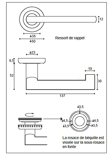 Eurowale Ständer + Rosette Zylinder, Chrom Perle