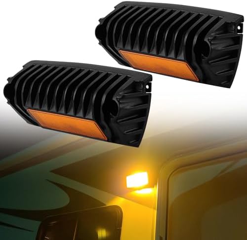 Chelhead Amber RV Porch Light, 12V LED Outdoor Utility Light, Bla...