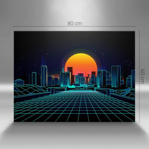 Tableaux 80x60cm Cyberespace urbain Wallfluent pour décoration murale