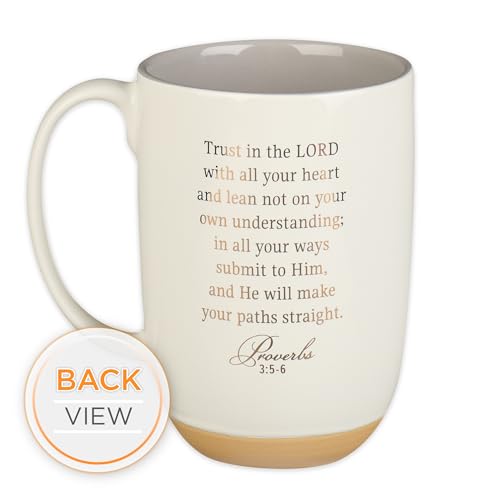 Taza de cerámica blanca con base de arcilla 15 oz miniatura 2