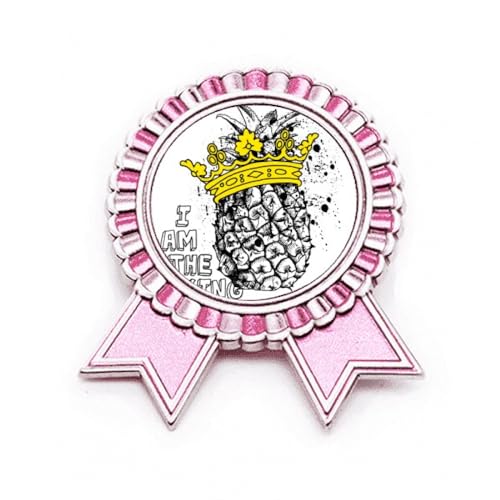 Broche rose PinesFruit en métal taille M résout le problème des tenues ternes