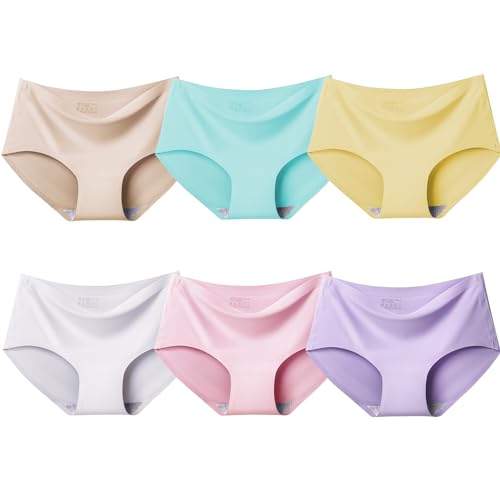 Kiench Teen Girls Seamless Underwear No Show Panties Invisible Briefs Pack of 6