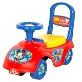 COLORBABY Mickey Correpasillos bebé, 43x21x37 cm, Máx. 15 kg, 4 Ruedas de Goma antipinchazos, Incluye bocina, Teléfono de Juguete, Asiento abatible para almacenaje, Juguetes bebés +1 año (77741)
