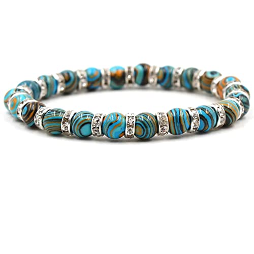 Bracelet extensible pour homme et femme WXKAGF en perle de 8 mm