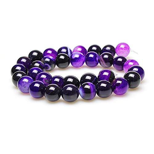 Mjdcb Natural Stone Beads Purple Striped Agate Round Loose Beads For Jewelry Making Diy Bracelet Necklace (6Mm) #TOP1