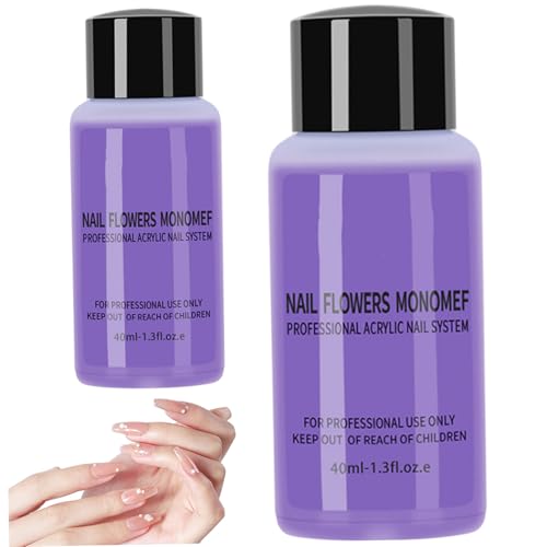 2 botellas de monómero acrílico para uñas de 40 ml líquido profesional seguro y suave para manicura.