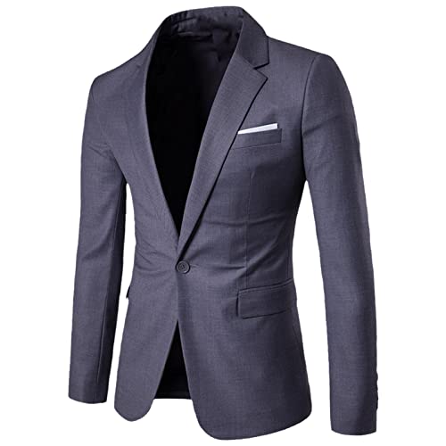 Costume pour homme veste simple robe de mariée gris foncé taille L