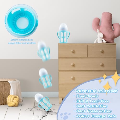 Silicone Sleeves for Philips Avent Baby Bottles 3 Pack, Anti Breakage Baby Bottle Holder with Handle for Avent Glass Natural Baby Bottle, BPA Free