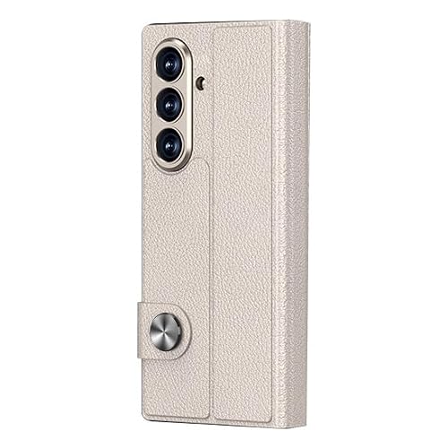 AGENIUS�EFor Galaxy Z Fold8 �P�[�X �J�o�[ �܂肽���݌^ �蒠�^PU���U�[�P�[�X PU���U�[ + �v���X�`�b�N+ �����K���X �J�[�{���� �����K���X�t�B�����t��(�`�^�j�E���O���[)