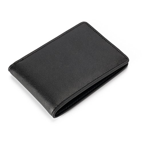 Mens Slim Front Pocket Wallet Id Window Card Case With Rfid Blocking - Black #TOP5