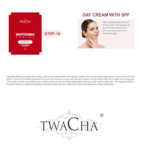 Image of TWACHA 10 Steps Bridal Facial Kit for Brightening | Gives Instant Glow and Even toned Look | With Niacinamide | Suits all Skin Types (110 Gram)