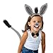 Kirei Sui 4-Piece Funny Donkey Costume Set with Ears Headband Bow Tie Tail Nose Halloween Dress Up for Kids & Adults