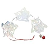 GARVALON Reflektierender Rhombus Anhänger mit Glöckchen Eulen Motiv Hängender Vogelscheuche für...