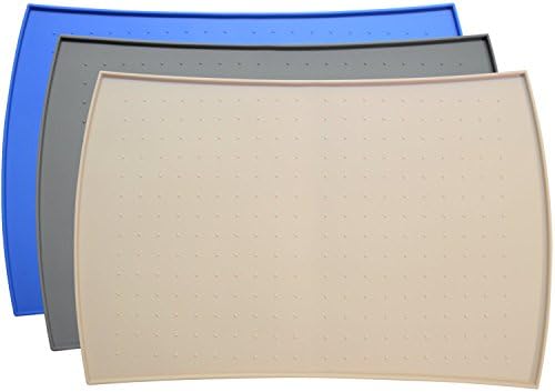 PetFusion X-Large Waterproof Dog Food Mat (Beige, 34x23). FDA Grade Silicone [Superior Hygiene, Non-Toxic]. Extra Large Dog Food Mat for Floors