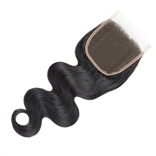 Image of TressedUp Hair Body Wave Closure 14 inch Lace Closure Brazilian 8A Unprocessed Body Wave Hair 4x4 Lace Closure Free Part Natural Black Color