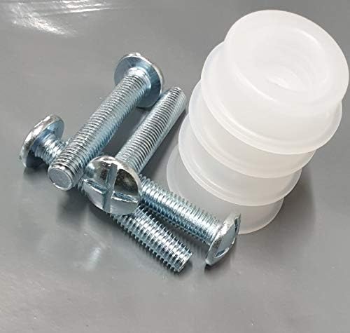 Just Accessories 4 X New Headboard Bolts Screws M8x50mm With Plastic Washers for Divan Beds