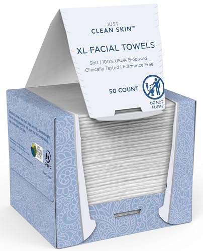 Just Clean Skin Dry Face Towels 50 Count | 10
