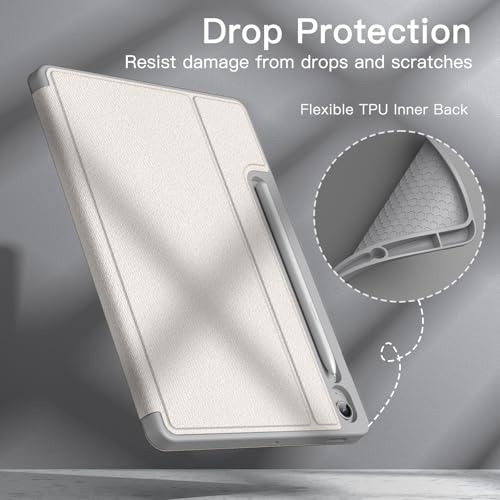 Image of JETech Cover Case for Samsung Galaxy Tab S10 FE Plus /S10 FE+ 13.1-Inch with S Pen Holder, Slim Folio Stand Protective Tablet Cover, Multi-Angle Viewing (Silver)