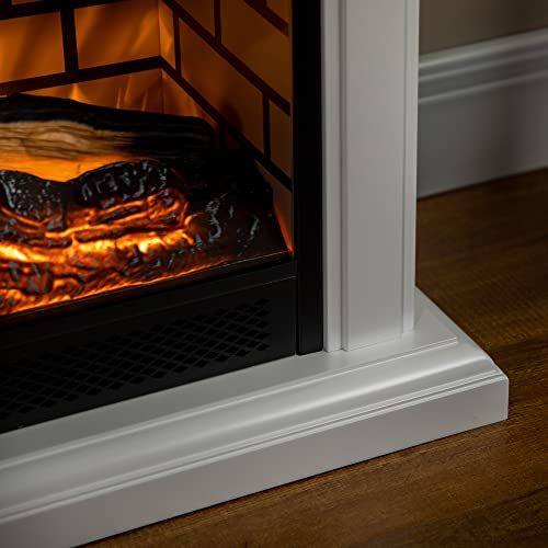 ESPIDOO Electric Fireplace Heater with Remote Control: Modern White Freestanding Fireplace with Dimmable Flame Effect - 1400W Space Heater for Home Office & Living Room with Temperature Control & Time - Image 9