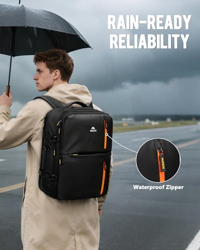 Image of MATEIN Personal Item Travel Backpack 18x14x8 for Spirit Airlines, Black | Shoe Compartment Detachable, Expandable, Underseat Backpack, Fit 17 inch Laptop, Airplane Approved, Carry on Bag Luggage, Mochila