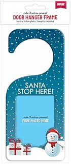 Shot2go Christmas Santa Stop Here Children's Door Hanger Decoration Blue Snowman. Personalise by inserting your own photo at home.