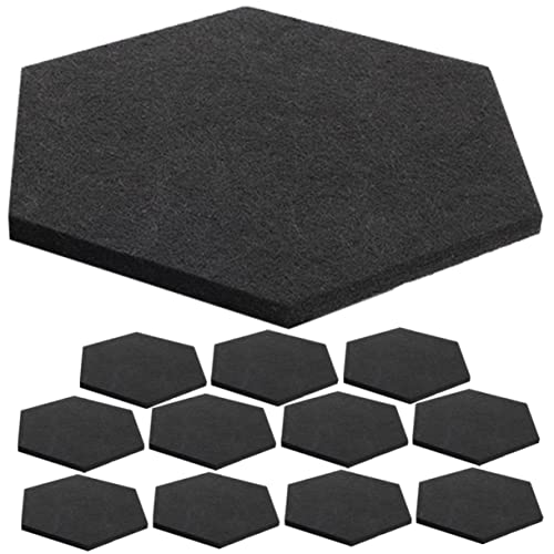 12 Piezas Paneles Acústicos Hexagonales de Fieltro para Aislamiento Sonoro y Decoración de Pared miniatura 1