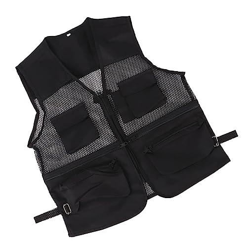 Agatige Mesh Angelweste, Herren Langlebige Atmungsaktive Multi Pocket Sommerweste Fotografie Reisen Wandern Weste Jacke für das Angeln im Freien Arbeit Reisen