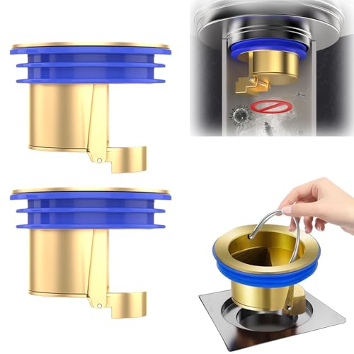 MuSylonz 2 PCS Odor Proof Floor Drain Drains Deodorizer & Backflow Preventer Sewer Smell Eliminator for Toilet Shower & Kitchen Pipes Anti-Odor Floor Plug Drain Cores Universal Pipe Size