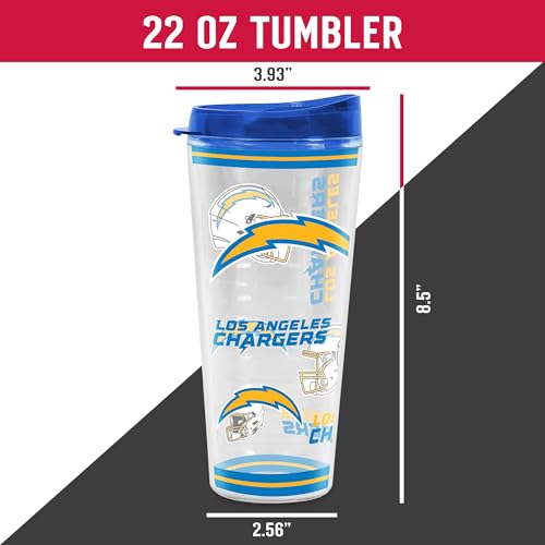 Image of Rico Industries NFL Football Los Angeles Chargers Double Wall 20oz Tritan Tumbler