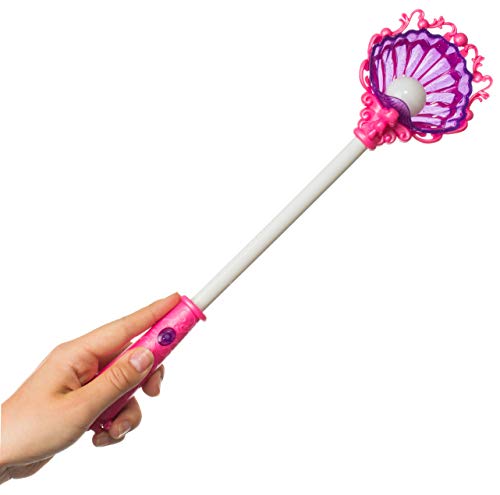 Brandsseller Varita mágica de concha de sirena con perla iluminada en 3 cambios de color rosa.