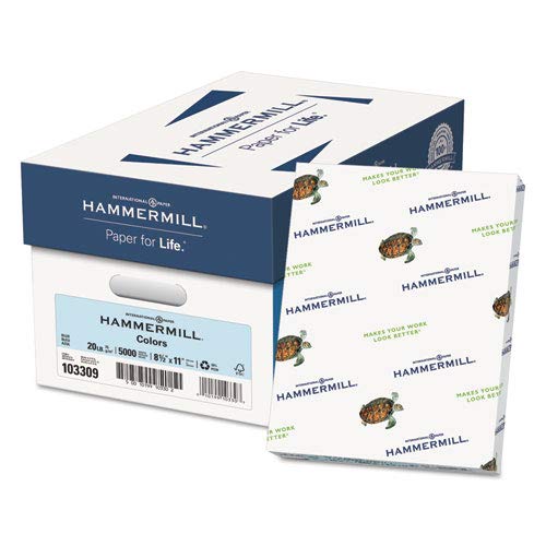 Hammermill 103309 Recycled Colored Paper, 20lb, 8-1/2 x 11, Blue, 500 Sheets/Ream