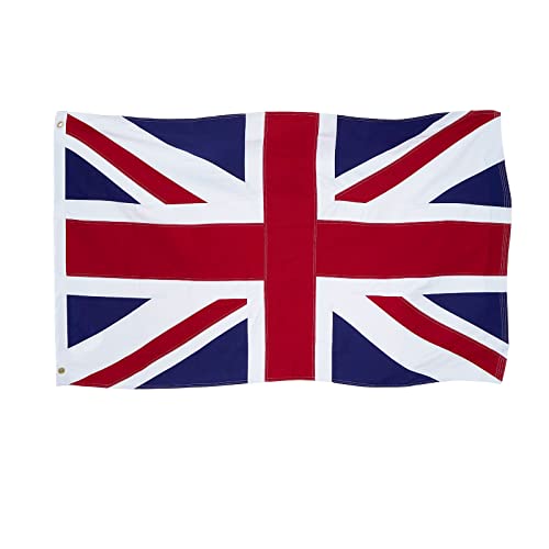 Homissor British Flag 3x5 Union Jack England Flags Embroidered Sewn Stripes United Kingdom UK Flag Heavy Duty Outdoor