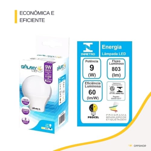 Kit 10 Lampadas Led Bulbo E27 9w 6500k Bivolt Comercio Casa